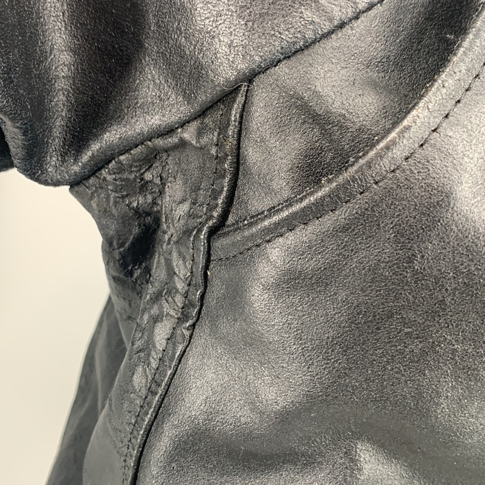 Niki Leather Jacket size XL Black Motorcycle jacket vintage - Picture 8 of 15